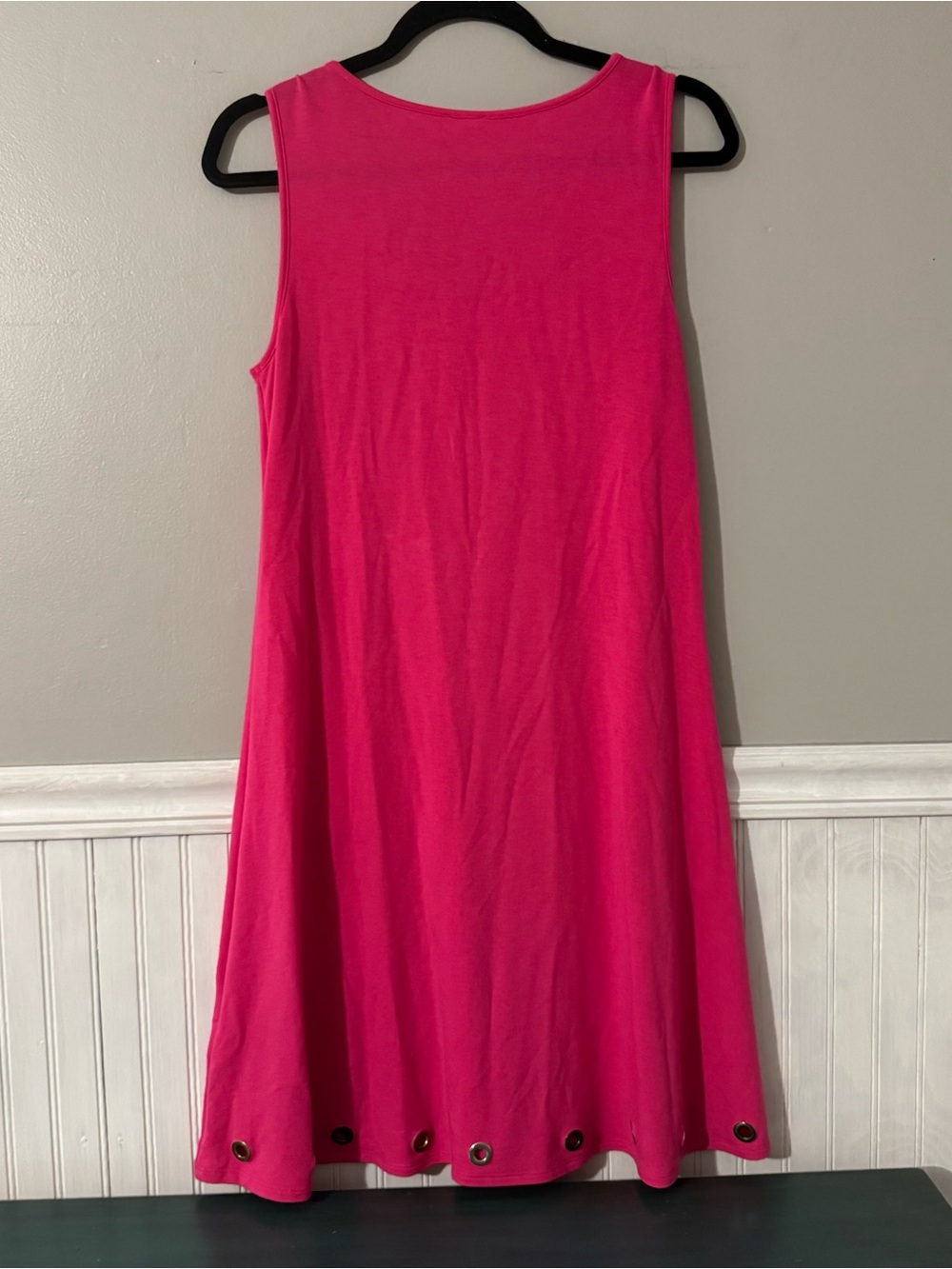 Cable & Gauge Dress Hot Pink Sleeveless V-Neck Below Knee Women’s Medium - Picture 2 of 6